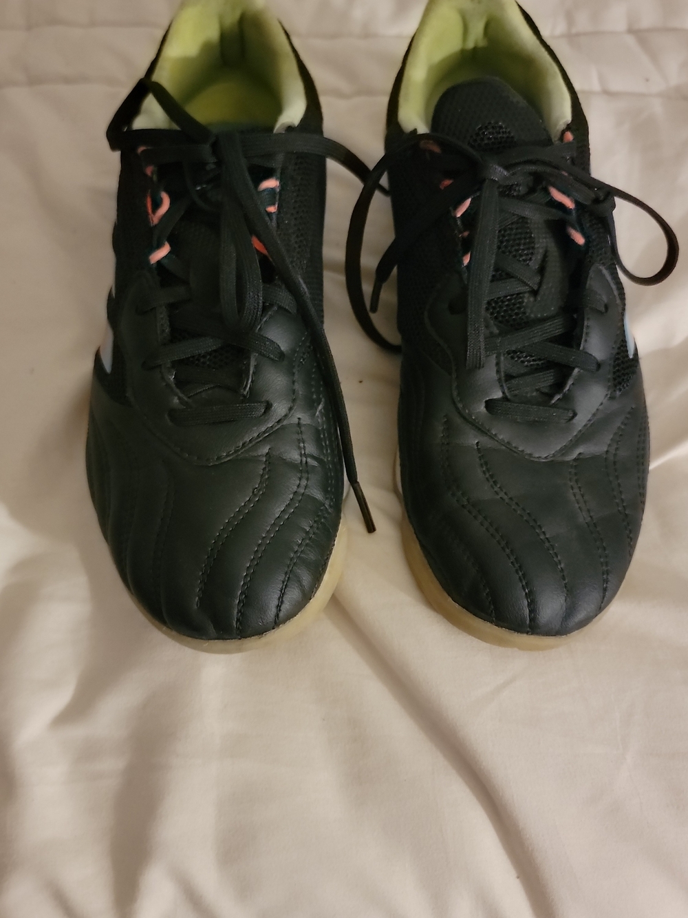 adidas Indoor Soccer Sneakers - Black with Rainbow Stripes - Picture 2 of 3
